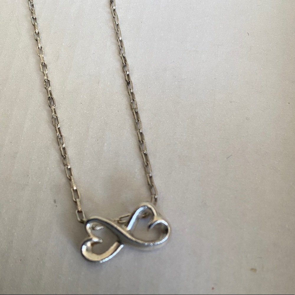 Sterling Silver Double Heart Infinity Necklace